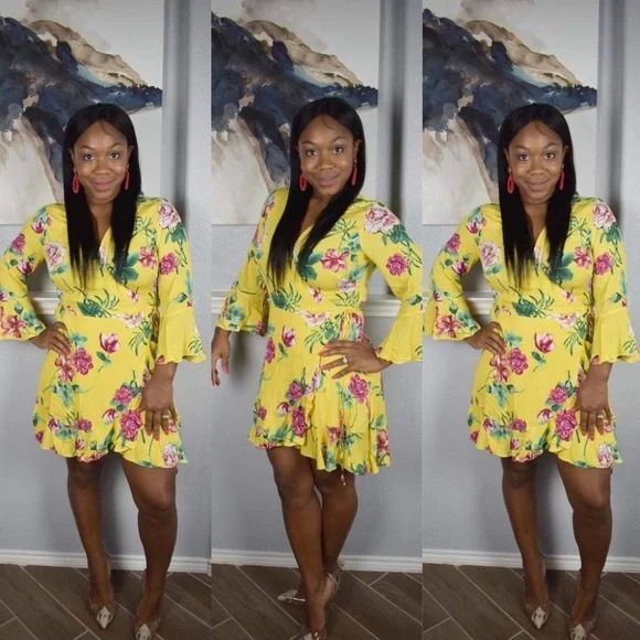 Floral Wrap-Shift Dress - Picture 1 of 1